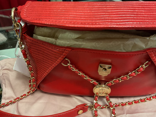 Borsa Liu Jo rossa in ecopelle con tracolla a catena