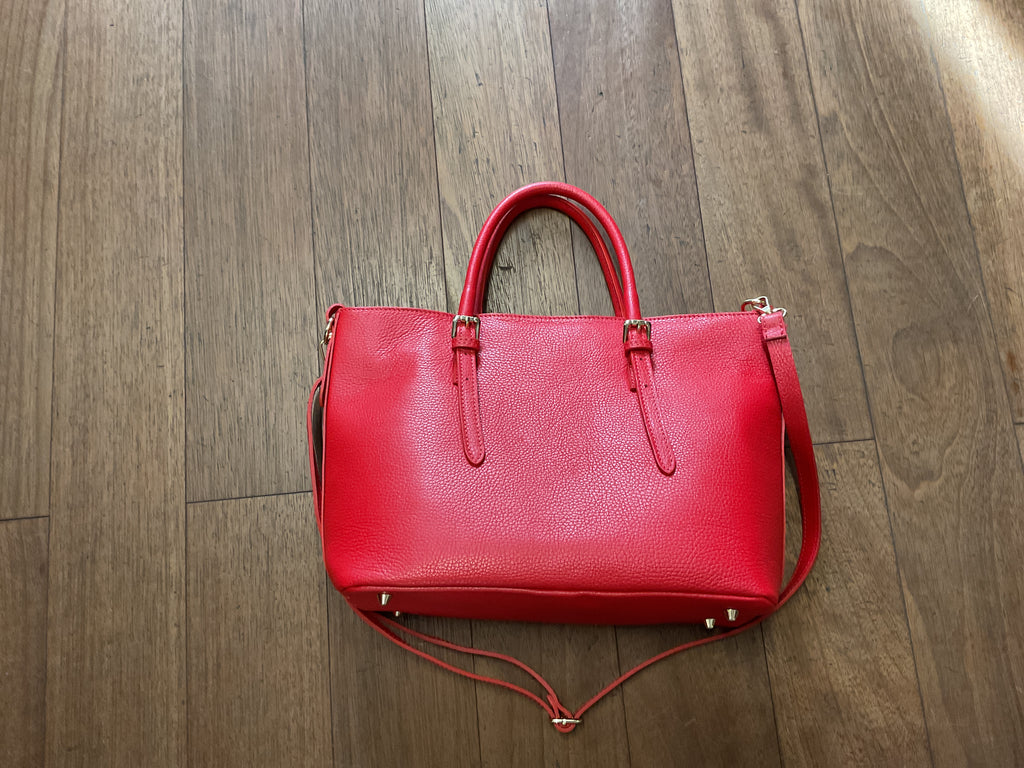 Borsa pelle con cerniera